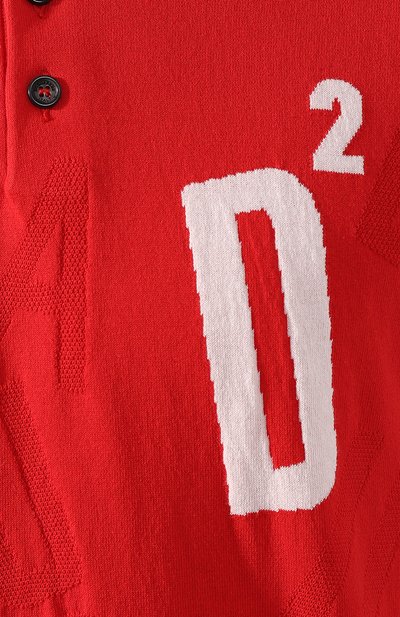 Хлопковое поло DSQUARED2 красного цвета по цене 51200 руб., арт. S71HA0897/S16683, фото 5 Хлопковое поло DSQUARED2, арт. S71HA0897/S16683, фото 5