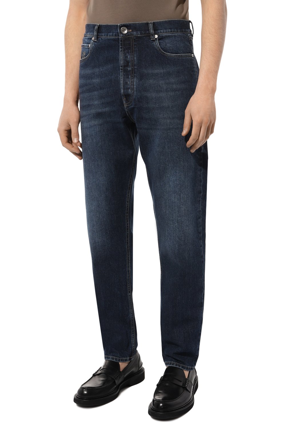 Джинсы iconic fit BRUNELLO CUCINELLI темно-синего цвета по цене 94250 руб., арт. M283P01090, фото 3 Джинсы iconic fit BRUNELLO CUCINELLI, арт. M283P01090, фото 3