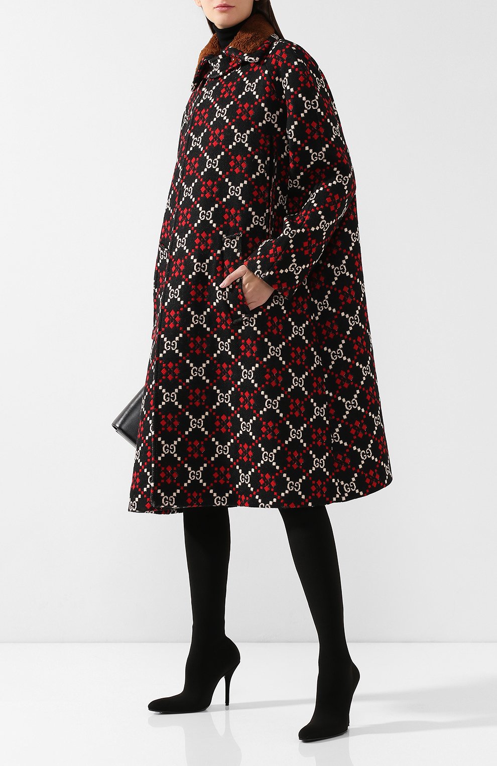 Шерстяное пальто свободного кроя GUCCI, арт. 542933/Z507M, фото 2