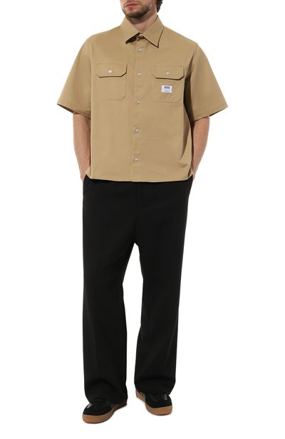 Хлопковая рубашка HUGO BLUE бежевого цвета по цене 10950 руб., арт. 50517871, фото 2 Хлопковая рубашка HUGO BLUE, арт. 50517871, фото 2