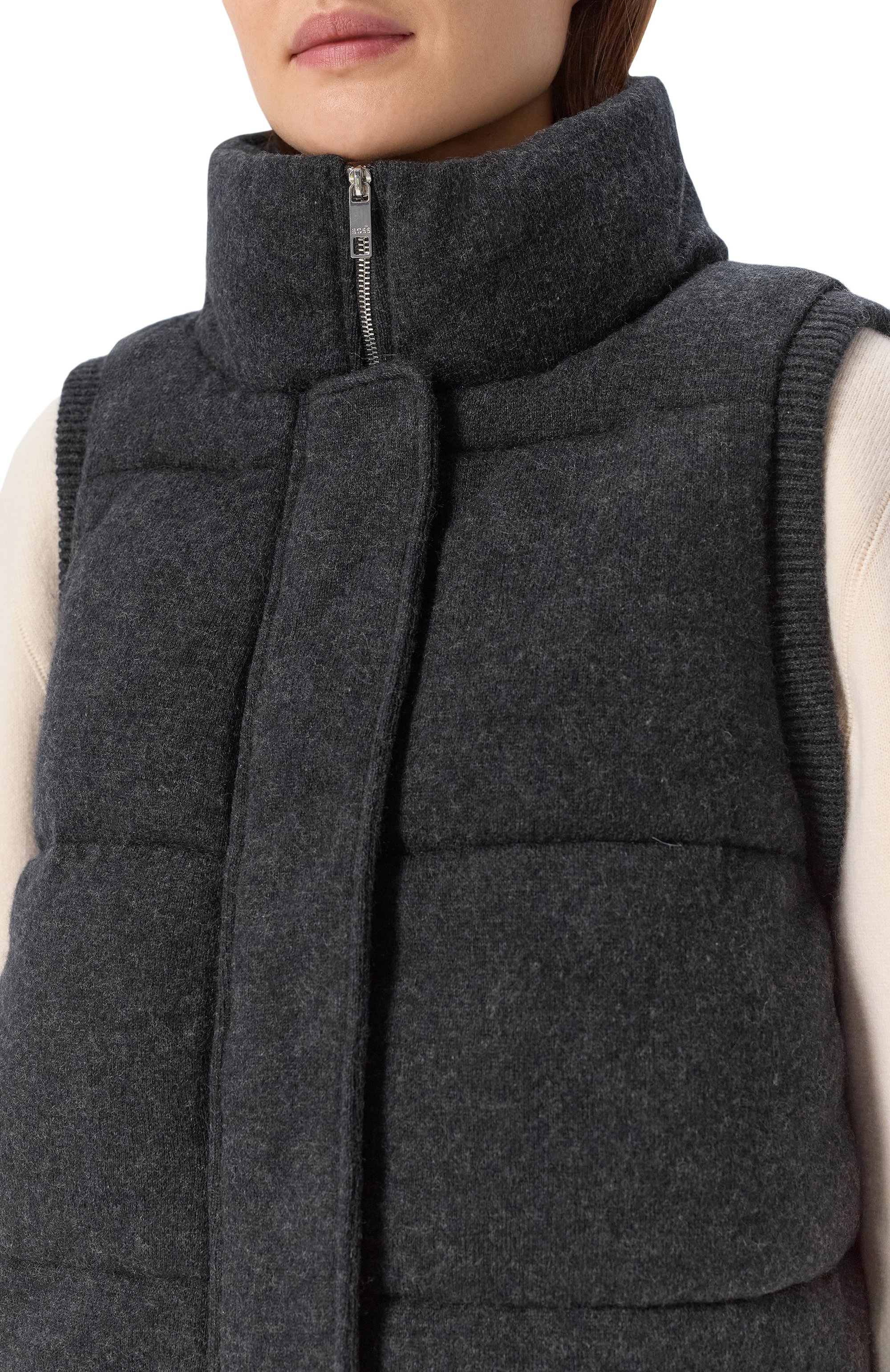 Утепленный жилет из шерсти и кашемира BOSS, арт. 50547894, фото 5