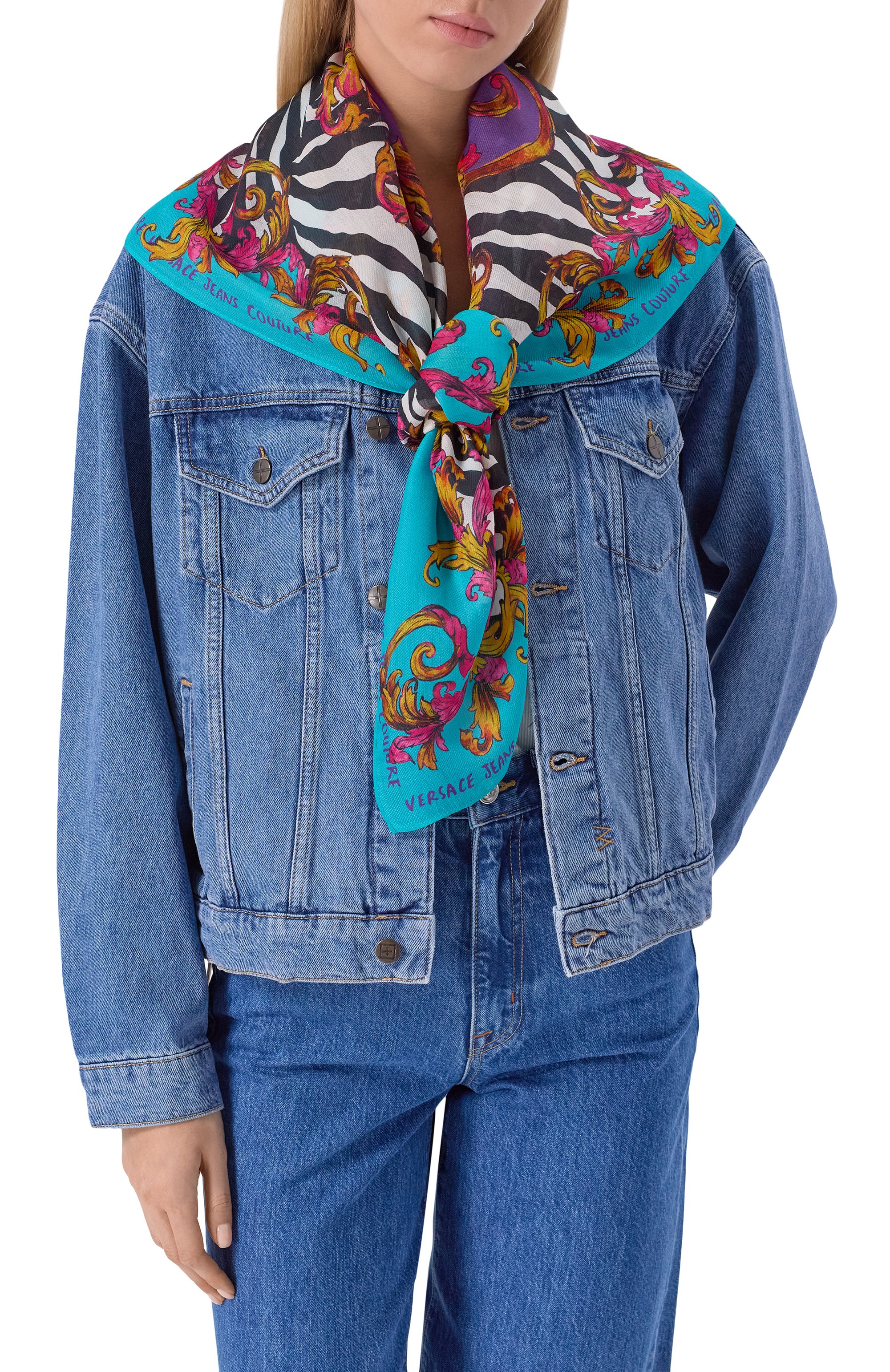 Платок из шерсти и шелка VERSACE JEANS COUTURE, арт. 78HA7H02/ZG355, фото 2