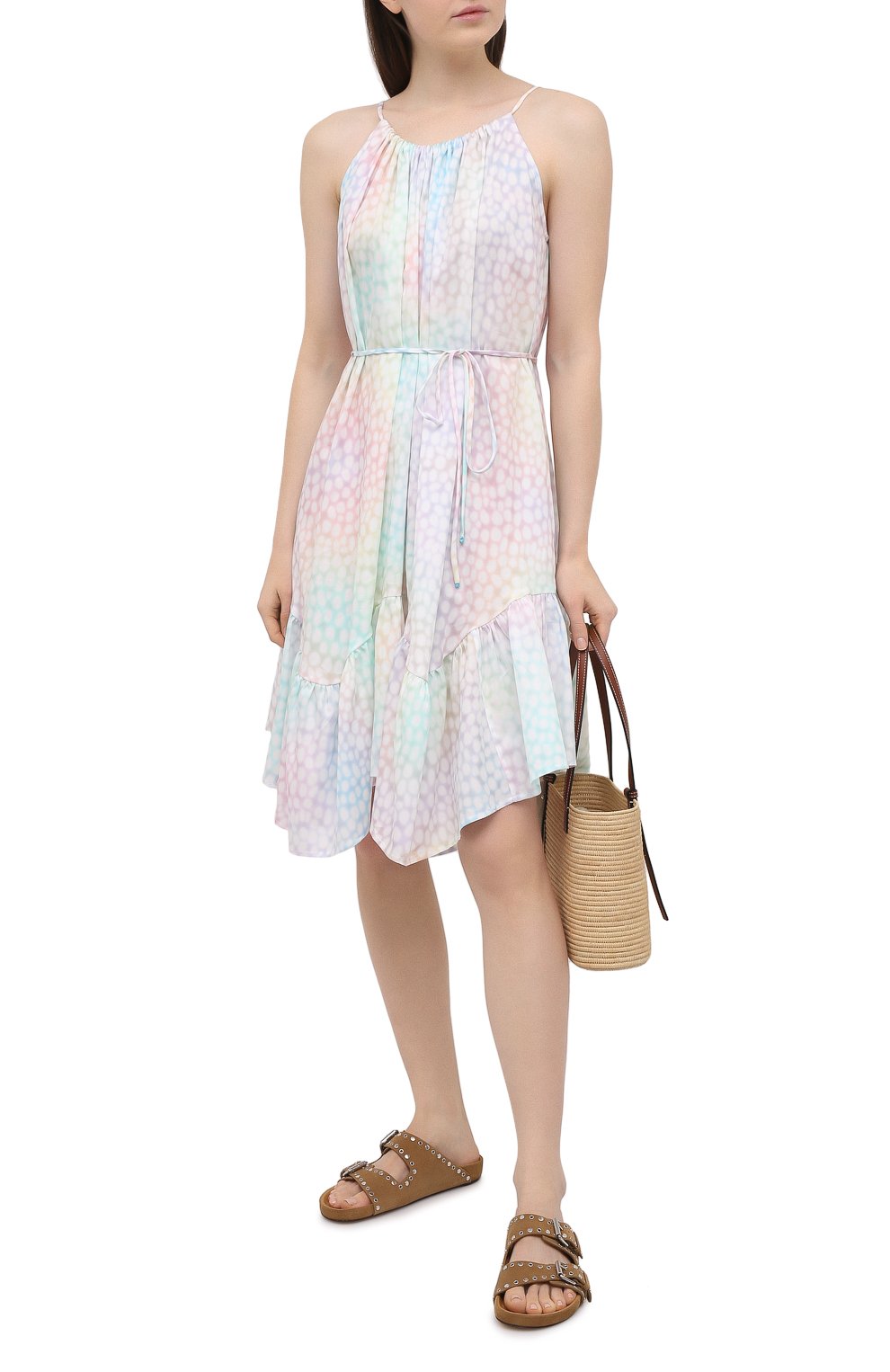 Хлопковое платье A MERE CO разноцветного цвета по цене 69500 руб., арт. AMC-RSS21-322IR, фото 2 Хлопковое платье A MERE CO, арт. AMC-RSS21-322IR, фото 2
