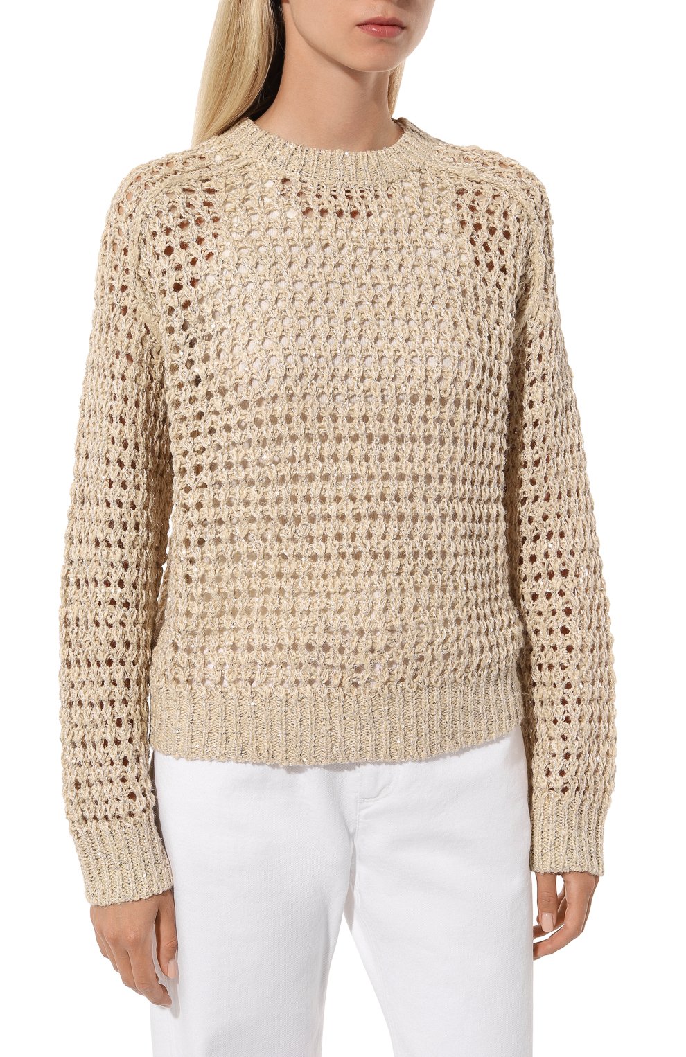 Свитер из шелка и льна BRUNELLO CUCINELLI, арт. MEA36BP412, фото 3