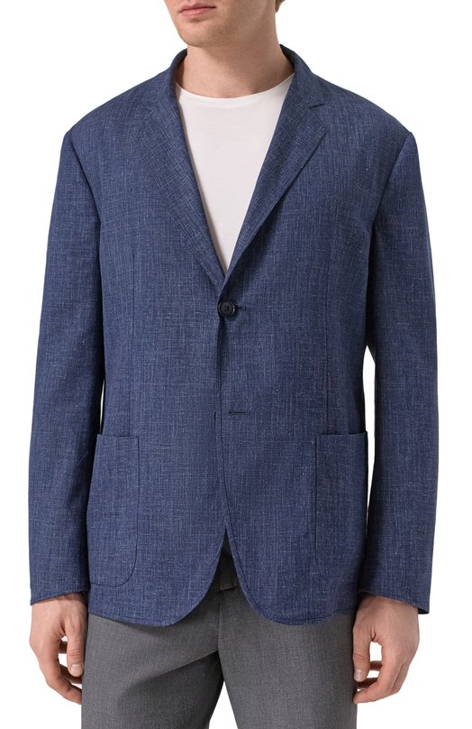 Пиджак из шерсти и шелка Giorgio Armani GM000010/TE13965 Синий  GM000010/TE13965 Фото 5