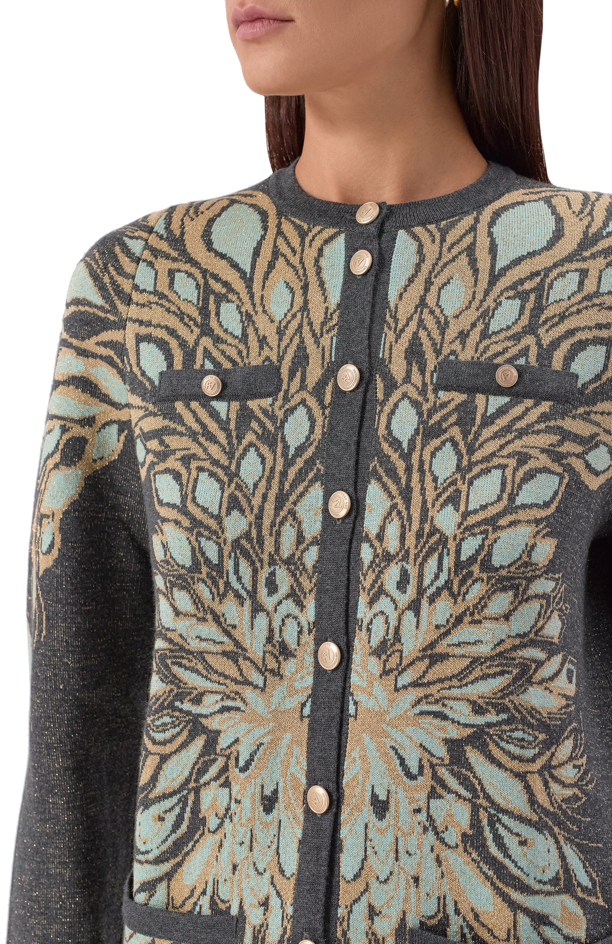 Кардиган из шелка и кашемира FREEAGE серого цвета по цене 89100 руб., арт. W26.JK125M.6039.502, фото 5 Кардиган из шелка и кашемира FREEAGE, арт. W26.JK125M.6039.502, фото 5