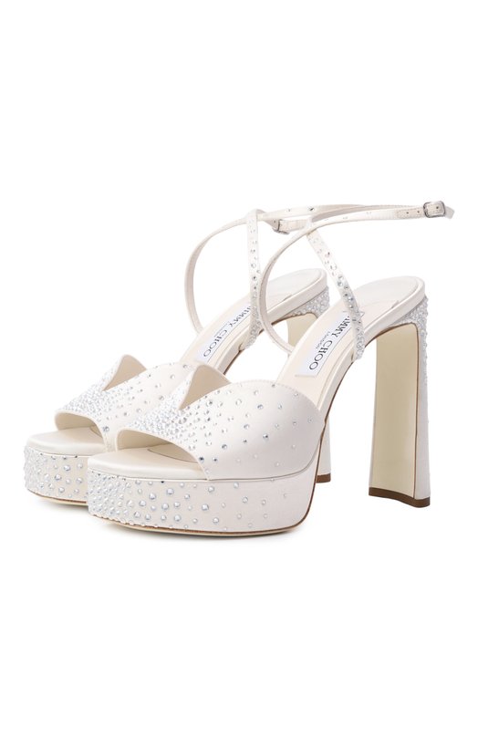 Текстильные босоножки Karli 125 Jimmy Choo KARLIPF125BRZ Белый KARLIPF125BRZ