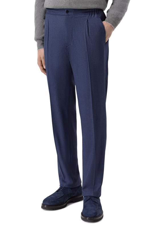 Шерстяные брюки Kiton UPN01K0125G13 Синий  UPN01K0125G13 Фото 3