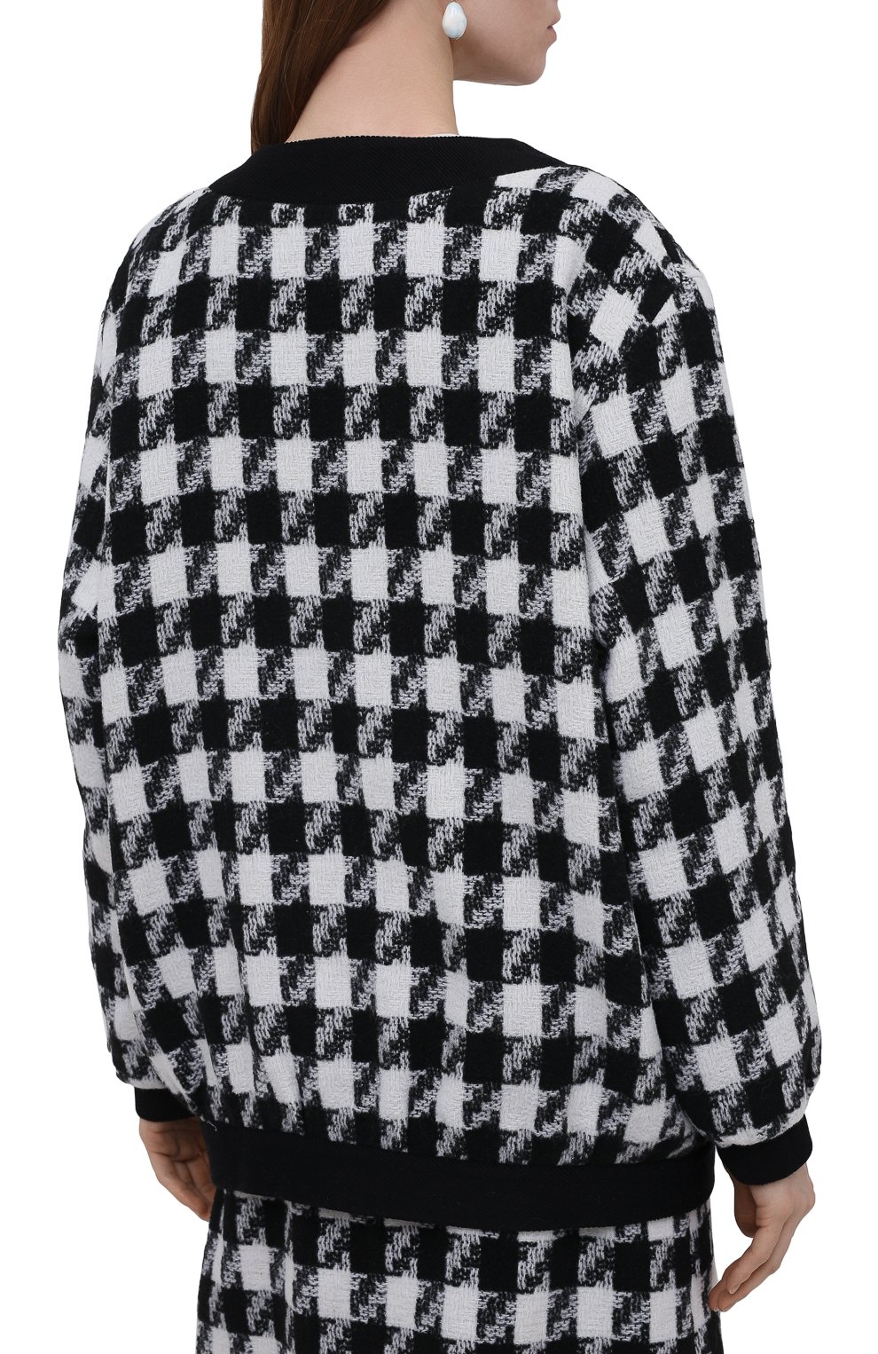 Кардиган из шерсти и вискозы BOTROIS черно-белого цвета по цене 28900 руб., арт. SKU00001381, фото 4 Кардиган из шерсти и вискозы BOTROIS, арт. SKU00001381, фото 4