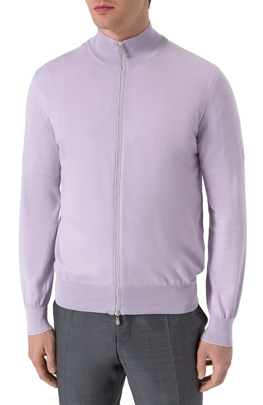Хлопковый кардиган Brunello Cucinelli M2900106 Сиреневый  M2900106 Фото 3