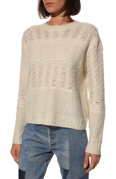 Пуловер из кашемира и шелка LORO PIANA кремового цвета по цене 171500 руб., арт. FAL8382, фото 3 Пуловер из кашемира и шелка LORO PIANA, арт. FAL8382, фото 3