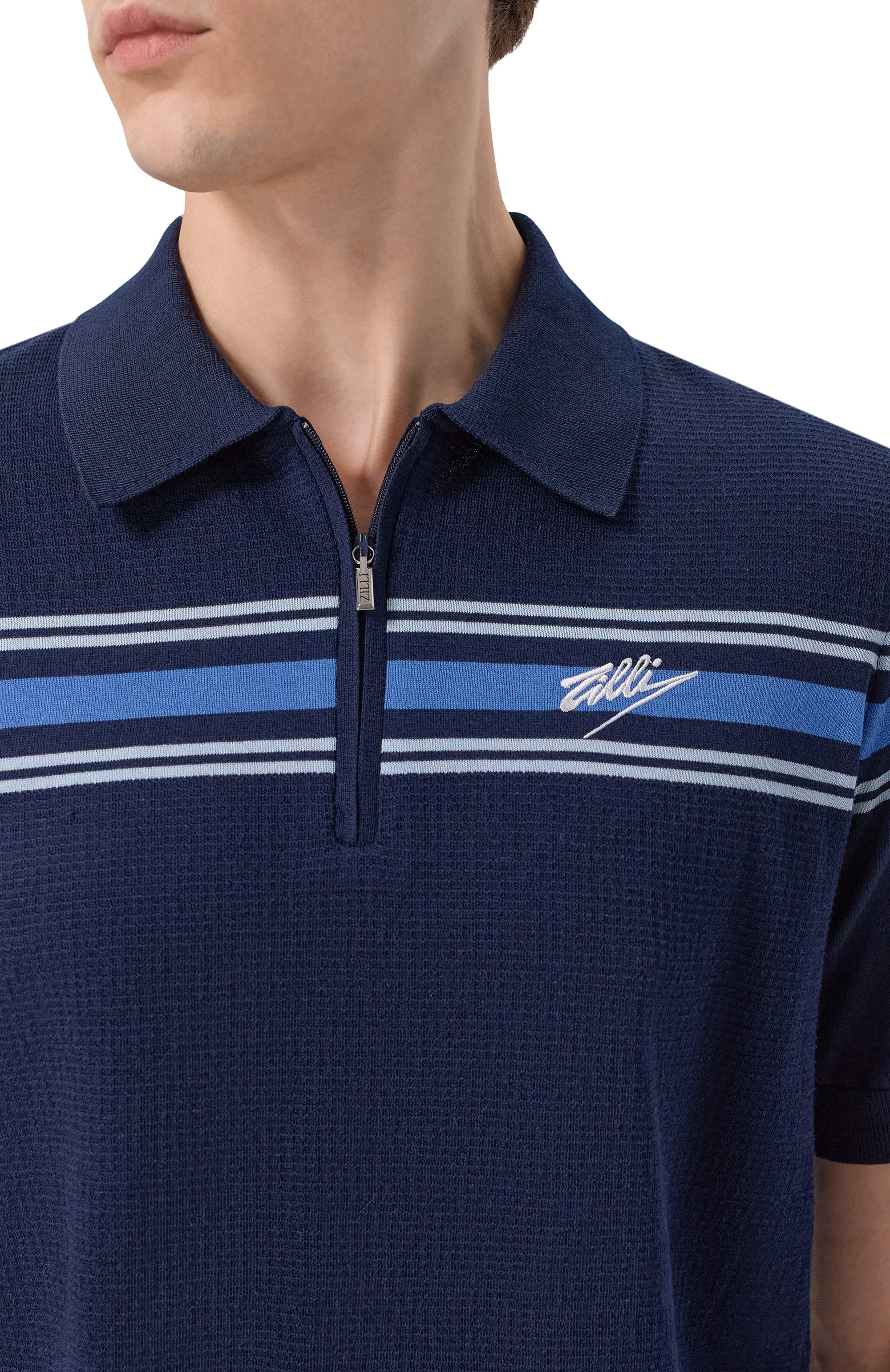 Поло из хлопка и шелка ZILLI, арт. KZP002M0142V0C000, фото 5