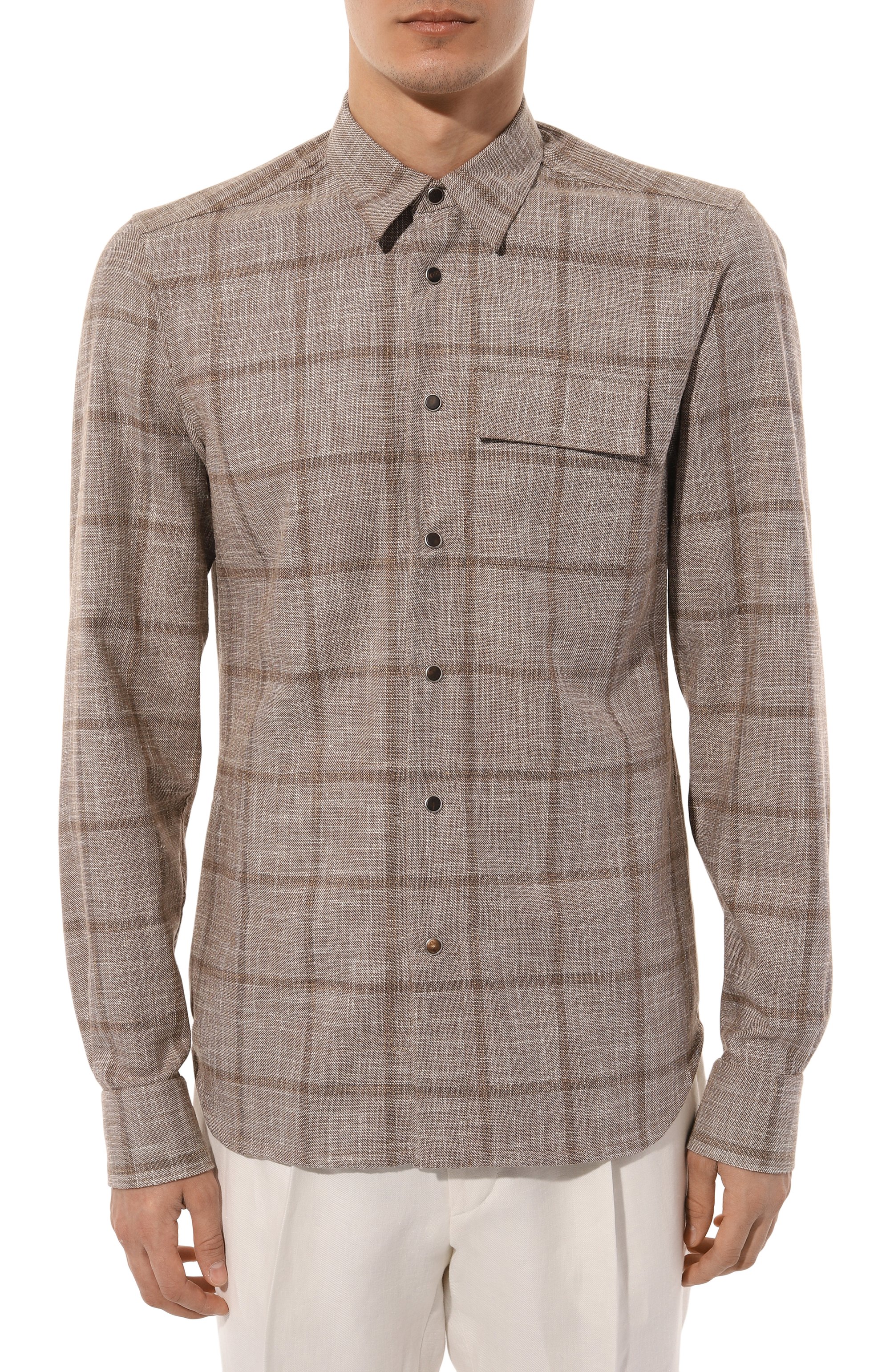 Рубашка из шерсти и шелка KITON, арт. UMCBUBAK0641C, фото 3