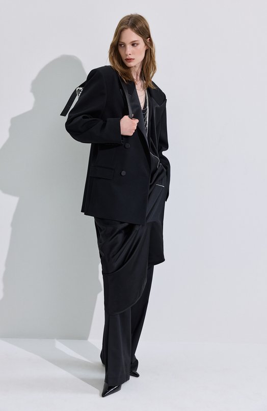 Шерстяной жакет Saint Laurent 860569/Y7E63 Чёрный  860569/Y7E63 Фото 6
