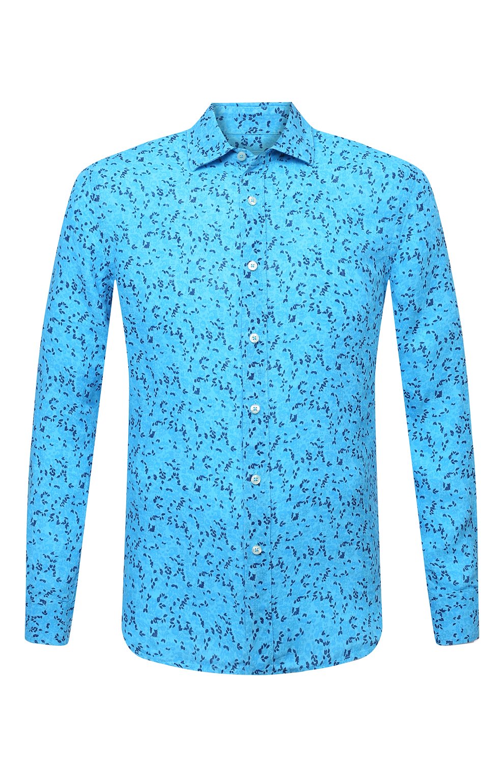 Льняная рубашка 120% LINO синего цвета по цене 28900 руб., арт. T0M1311/F980/000, фото 1 Льняная рубашка 120% LINO, арт. T0M1311/F980/000, фото 1