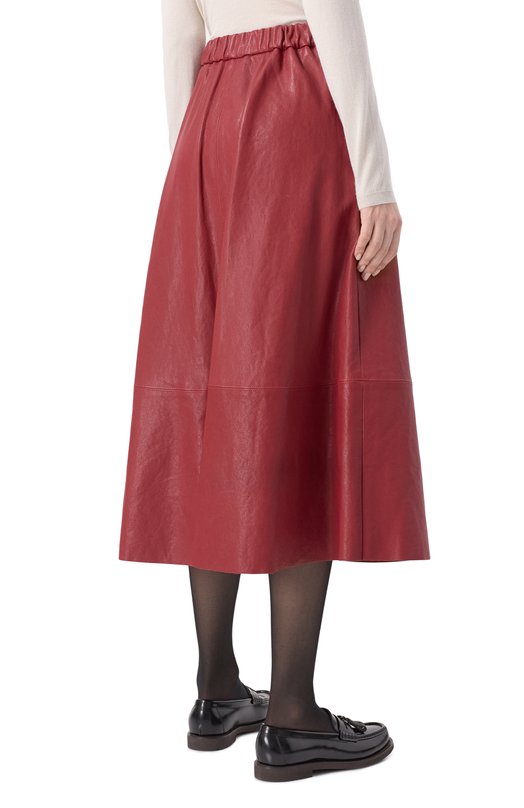 Кожаная юбка Brunello Cucinelli M0CCKG3748 Красный  M0CCKG3748 Фото 4