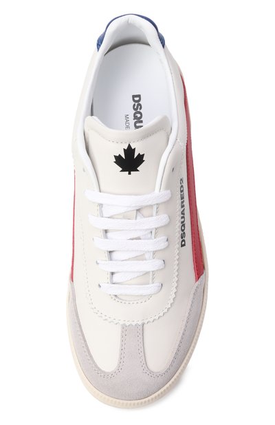 Кожаные кеды DSQUARED2 молочного цвета по цене 38100 руб., арт. 82752/VAR3_001, фото 4 Кожаные кеды DSQUARED2, арт. 82752/VAR3_001, фото 4