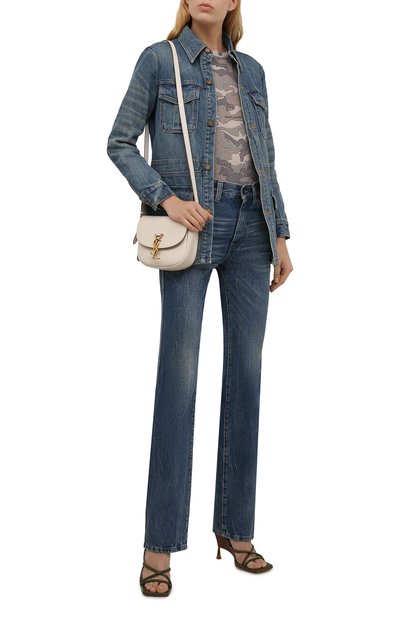 Футболка SAINT LAURENT бежевого цвета по цене 39100 руб., арт. 665224/Y36IT, фото 2 Футболка SAINT LAURENT, арт. 665224/Y36IT, фото 2