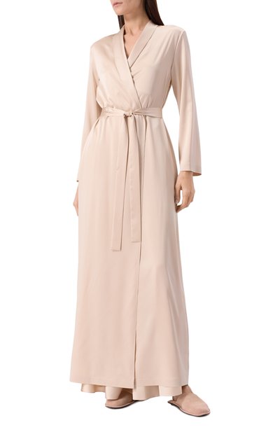 Шелковый халат EDOMO светло-бежевого цвета по цене 77900 руб., арт. C011003FW2324, фото 3 Шелковый халат EDOMO, арт. C011003FW2324, фото 3