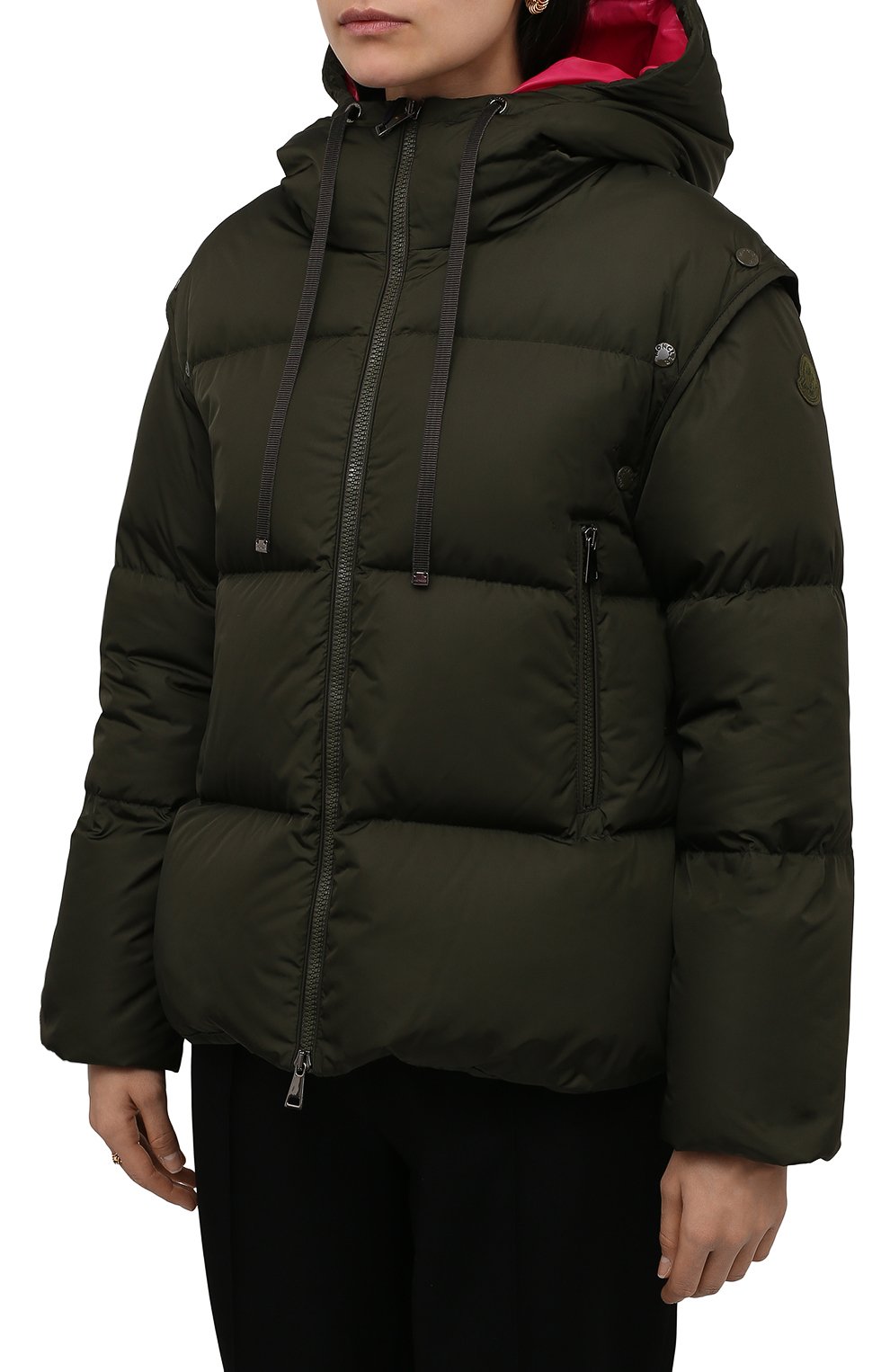 Пуховик MONCLER хаки цвета по цене 160500 руб., арт. G2-093-1A000-08-54155, фото 3 Пуховик MONCLER, арт. G2-093-1A000-08-54155, фото 3