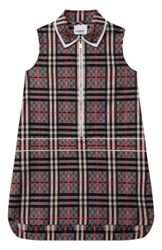 Детское хлопковое платье BURBERRY серого цвета, арт. 8047637 | Фото 1 (Рукава: Короткие; Случай: Повседневный; Материал сплава: Проставлено; Материал внешний: Хлопок; Девочки Кросс-КТ: Платье-одежда; Драгоценные камни: Проставлено; Ростовка одежда: 10 - 11 лет | 140 - 146см, 12 лет | 152 см, 16 лет | 164 см, 3 года | 98 см, 4 года | 104 см, 6 лет | 116 см, 8 лет | 128 см)