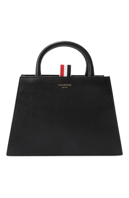 Женская сумка THOM BROWNE черного цвета, арт. UAG073A00198 001 | Фото 1 (Материал сплава: Проставлено; Материал: Натуральная кожа; Драгоценные камни: Проставлено; Размер: small; Ремень/цепочка: На ремешке)