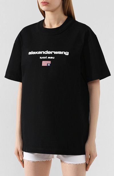 Хлопковая футболка ALEXANDER WANG, арт. 1CC1201344, фото 3