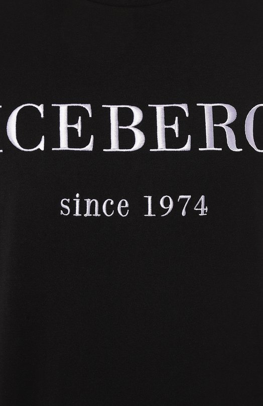 Хлопковая футболка Iceberg F014/6327 Чёрный  F014/6327 Фото 5