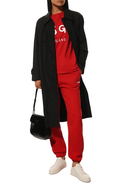 Хлопковые джоггеры MSGM красного цвета по цене 17300 руб., арт. 2000MDP500 200001, фото 2 Хлопковые джоггеры MSGM, арт. 2000MDP500 200001, фото 2