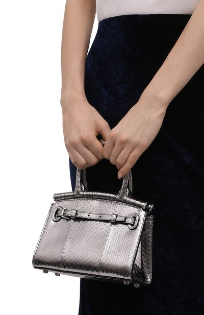 Сумка rl 50 mini из кожи змеи RALPH LAUREN серебряного цвета по цене 276500 руб., арт. 435856488, фото 2 Сумка rl 50 mini из кожи змеи RALPH LAUREN, арт. 435856488, фото 2