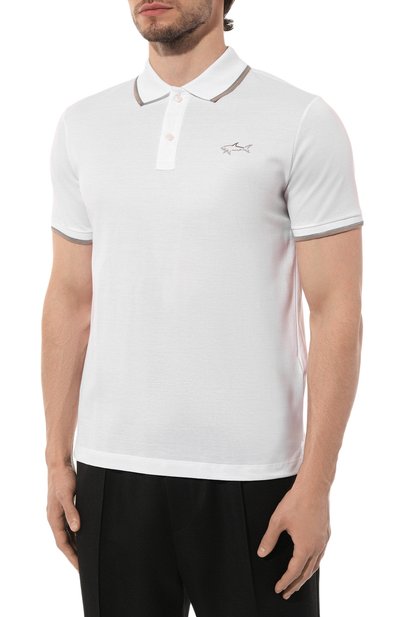 Хлопковое поло PAUL&SHARK белого цвета по цене 23000 руб., арт. 24411327/3XL-6XL, фото 3 Хлопковое поло PAUL&SHARK, арт. 24411327/3XL-6XL, фото 3