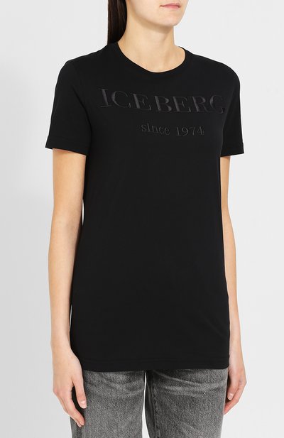 Хлопковая футболка с круглым вырезом и логотипом бренда ICEBERG, арт. 18I I2P0/F09A/6301, фото 3