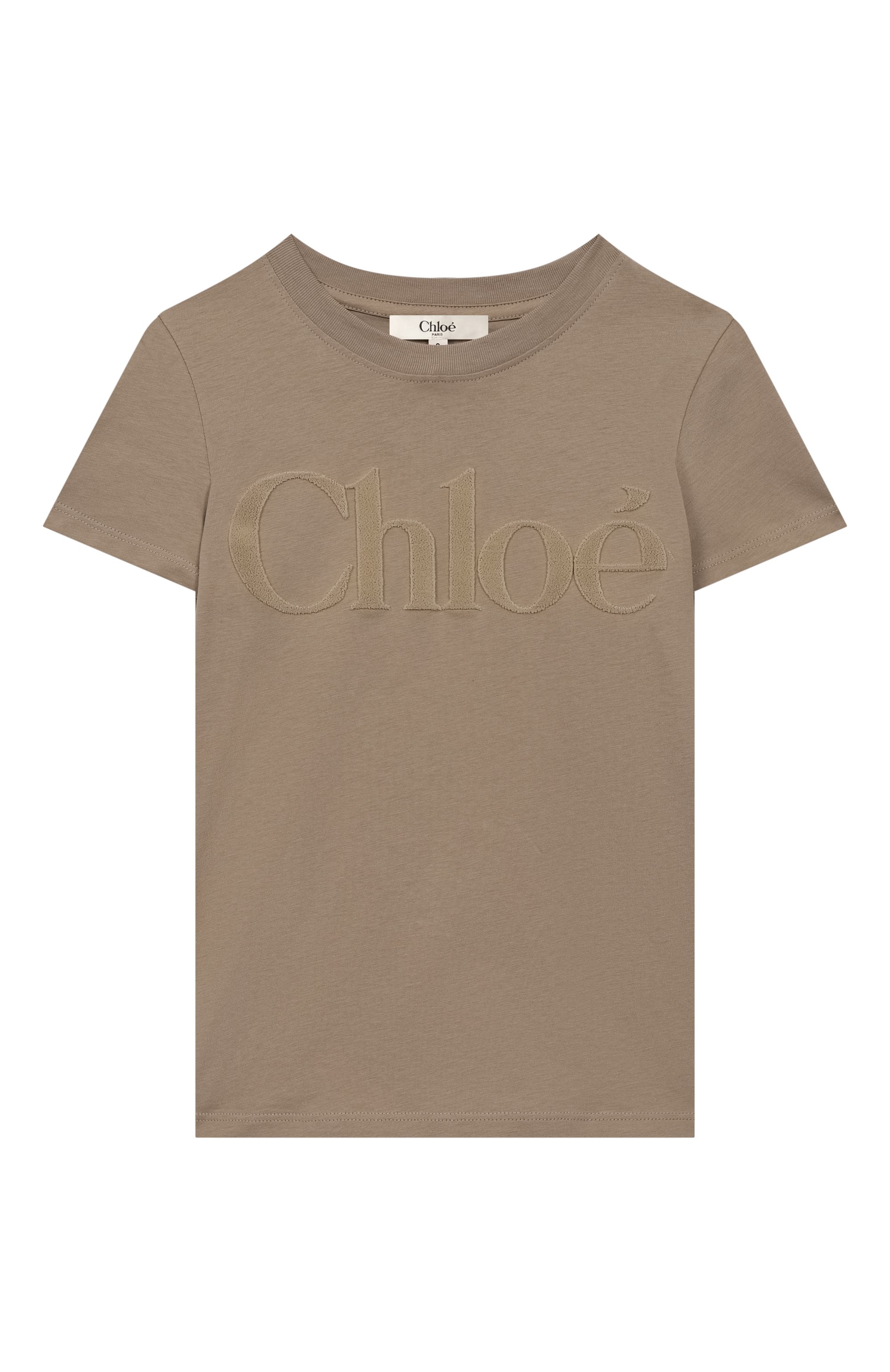 Хлопковая футболка CHLOÉ хаки цвета по цене 20500 руб., арт. C20652, фото 1 Хлопковая футболка CHLOÉ, арт. C20652, фото 1