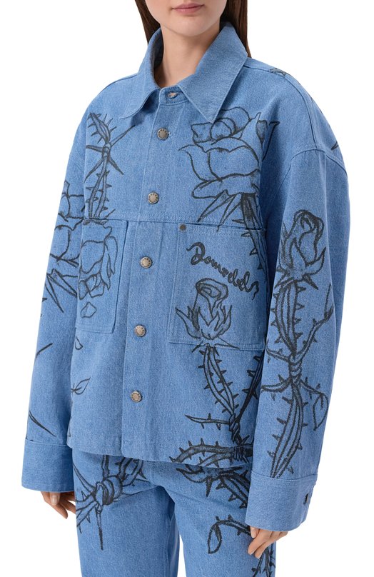 Джинсовая куртка Inked DOMREBEL INKED JEAN/JACKET Голубой  INKED JEAN/JACKET Фото 3