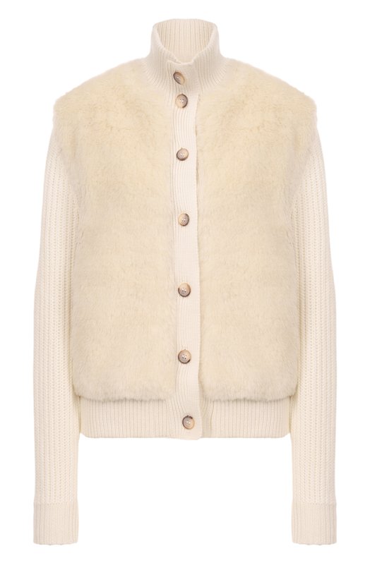 Комбинированный кардиган Gran Sasso 13225/12885 Кремовый 13225/12885