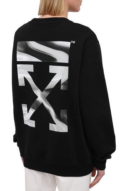 Хлопковый свитшот OFF-WHITE черного цвета по цене 55650 руб., арт. 0WBA055R21JER001, фото 4 Хлопковый свитшот OFF-WHITE, арт. 0WBA055R21JER001, фото 4