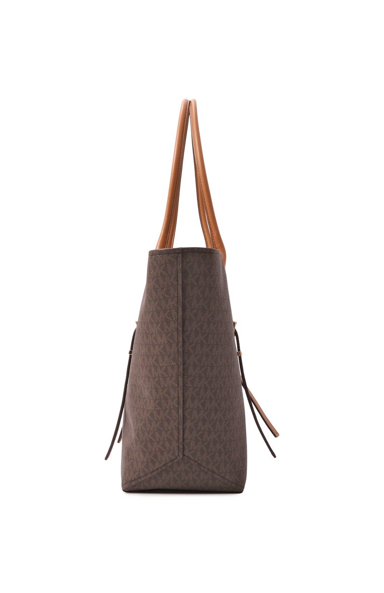 Женская сумка-тоут moore MICHAEL MICHAEL KORS коричневого цвета, арт. 30R5G90T7B | Фото 4 (Материал сплава: Проставлено; Драгоценные камни: Проставлено; Размер: large; Материал: Экокожа, Канва)