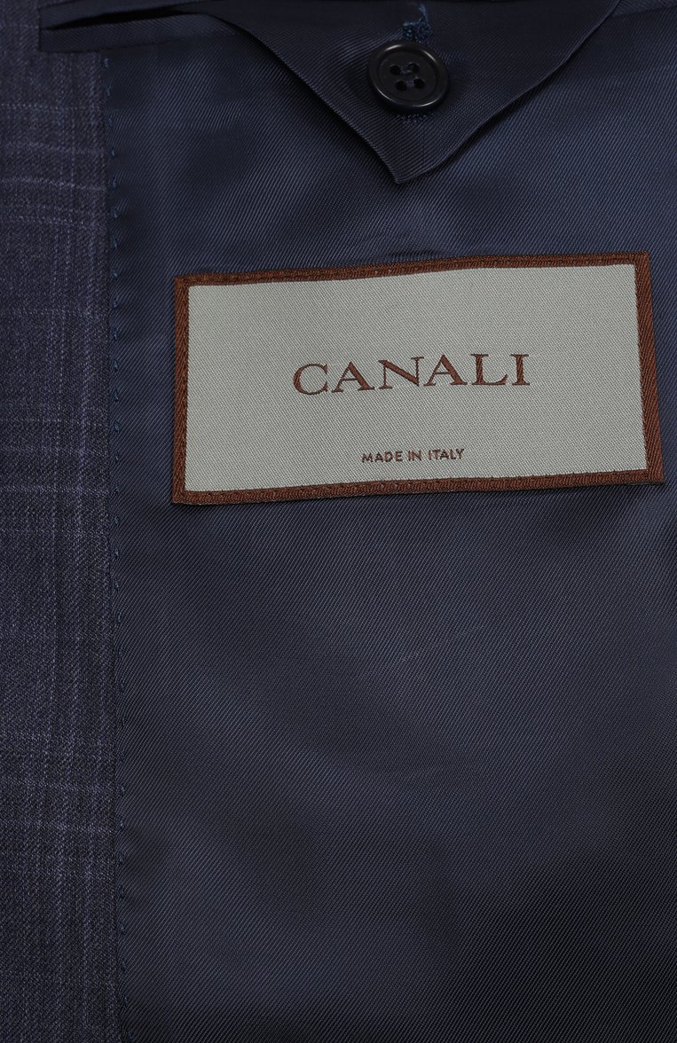 Мужской шерстяной костюм CANALI темно-синего цвета, арт. 11280/19-BF00279 | Фото 9 (Материал внешний: Шерсть; Рукава: Длинные; Костюмы М: Однобортный; Стили: Классический)