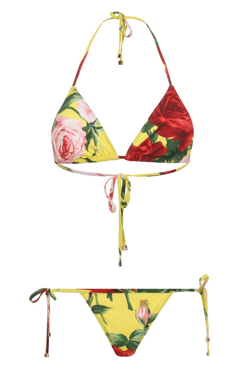 Женский раздельный купальник DOLCE & GABBANA желтого цвета, арт. 08A02J/FSG9T | Фото 1 (Материал внешний: Синтетический материал; Нос: Не проставлено; Женское Кросс-КТ: Раздельные купальники; Автоматизация состава: Проставлено; Размерность: Идёт в размер; Re-sync: On)