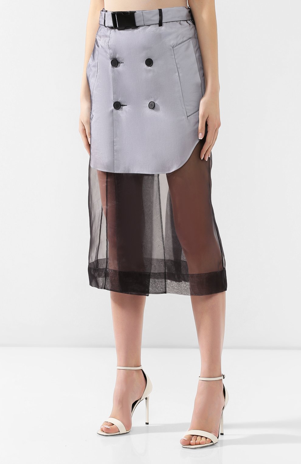 Юбка с поясом MAISON MARGIELA черно-белого цвета по цене 120500 руб., арт. S51MA0348/S49637, фото 3 Юбка с поясом MAISON MARGIELA, арт. S51MA0348/S49637, фото 3