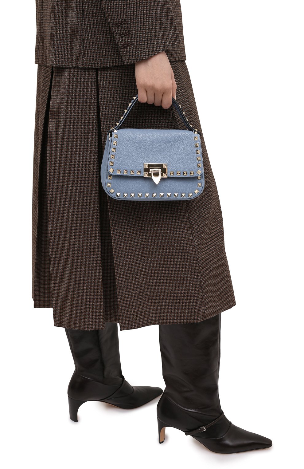 Сумка rockstud small VALENTINO голубого цвета по цене 208500 руб., арт. VW2B0I52/VSF, фото 2 Сумка rockstud small VALENTINO, арт. VW2B0I52/VSF, фото 2