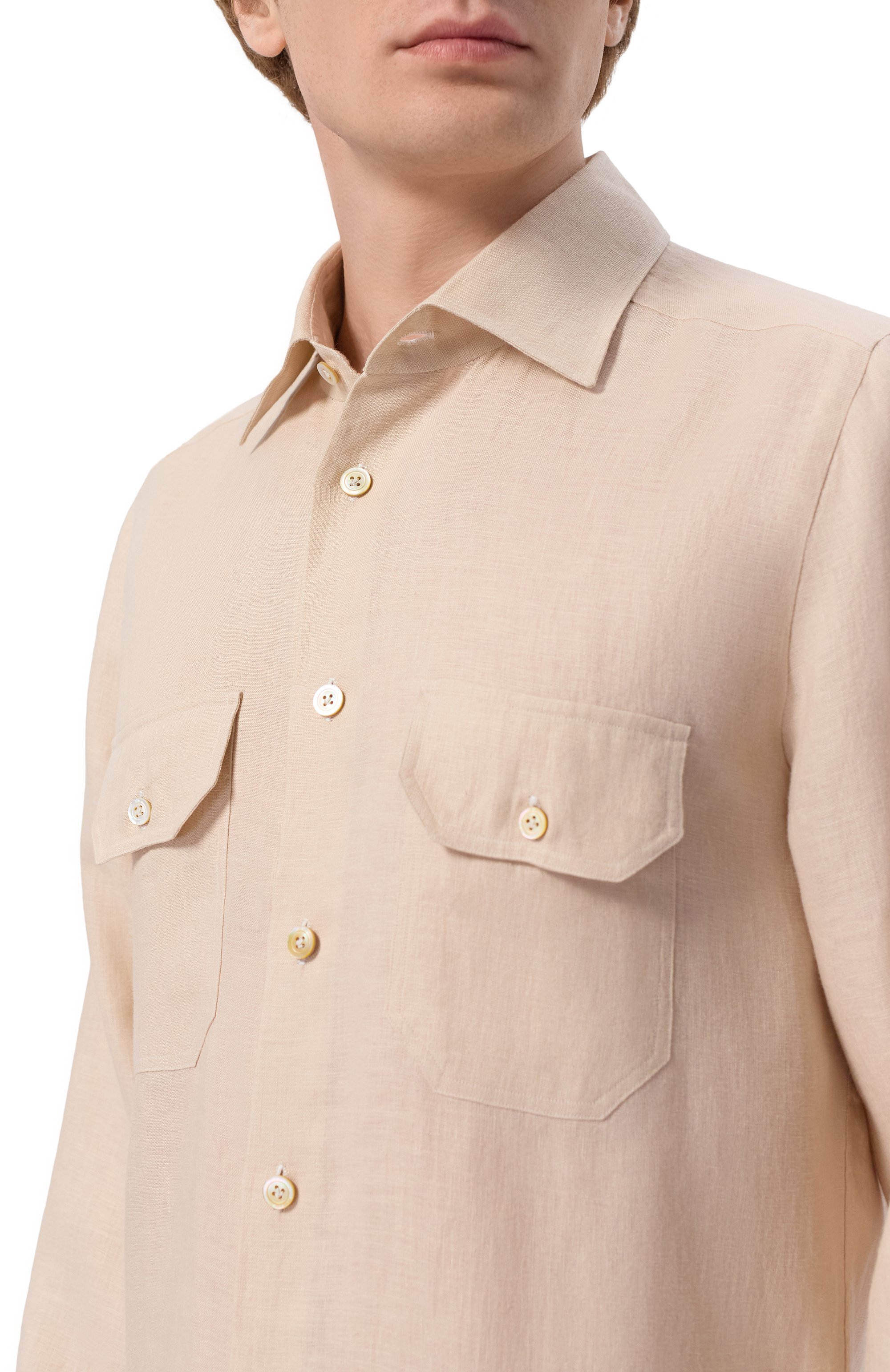 Льняная рубашка KITON, арт. UCWMH0928605, фото 5