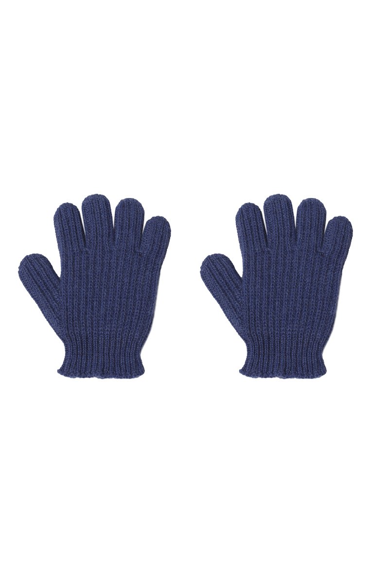 Детские кашемировые перчатки GIORGETTI CASHMERE темно-синего цвета, арт. MB1855 | Фото 2 (Материал: Текстиль, Кашемир, Шерсть; Материал сплава: Проставлено; Нос: Не проставлено)