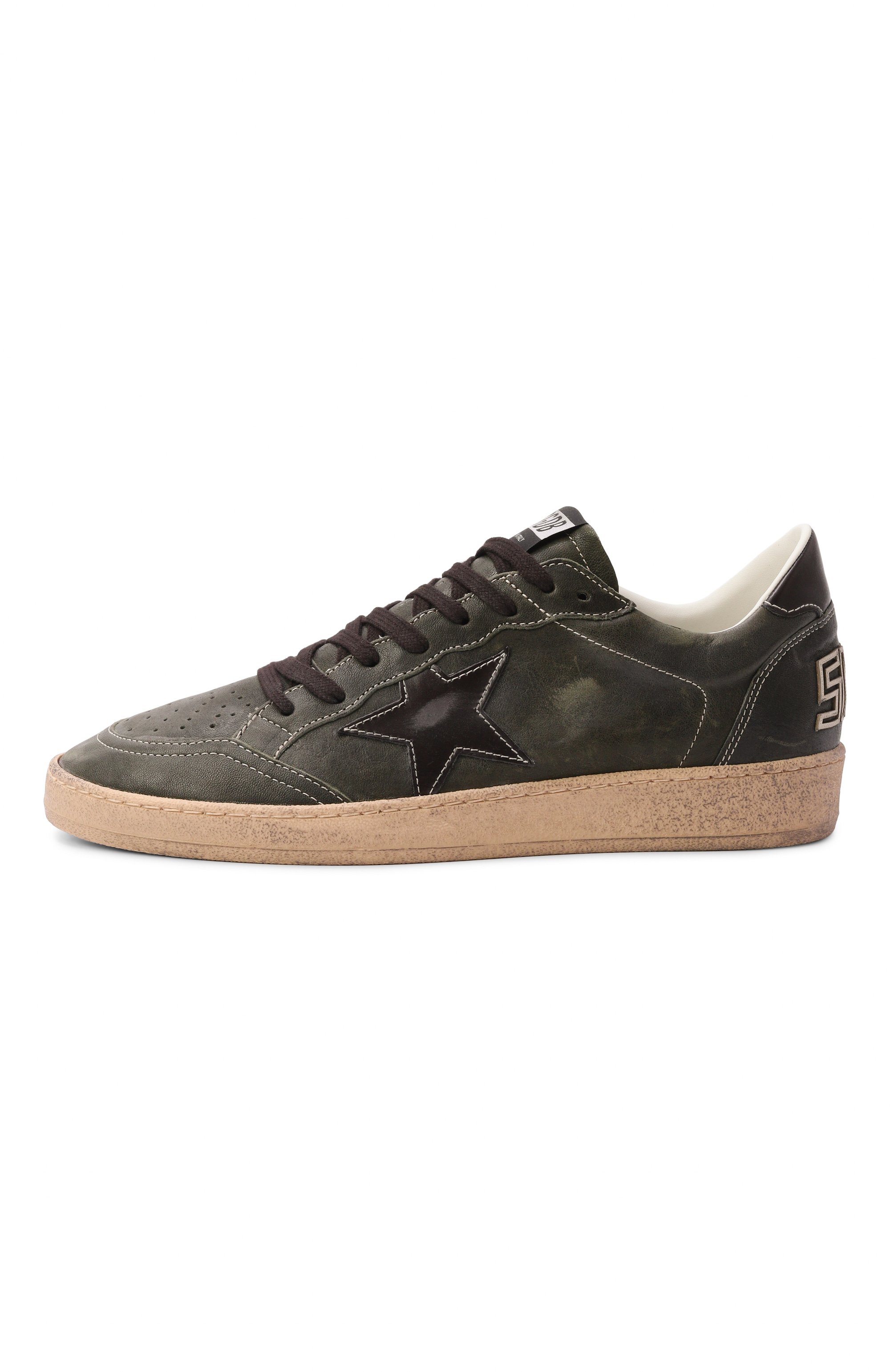 Кожаные кеды ballstar GOLDEN GOOSE DELUXE BRAND темно-зеленого цвета по цене 72650 руб., арт. GMF00117.F008725, фото 3 Кожаные кеды ballstar GOLDEN GOOSE DELUXE BRAND, арт. GMF00117.F008725, фото 3