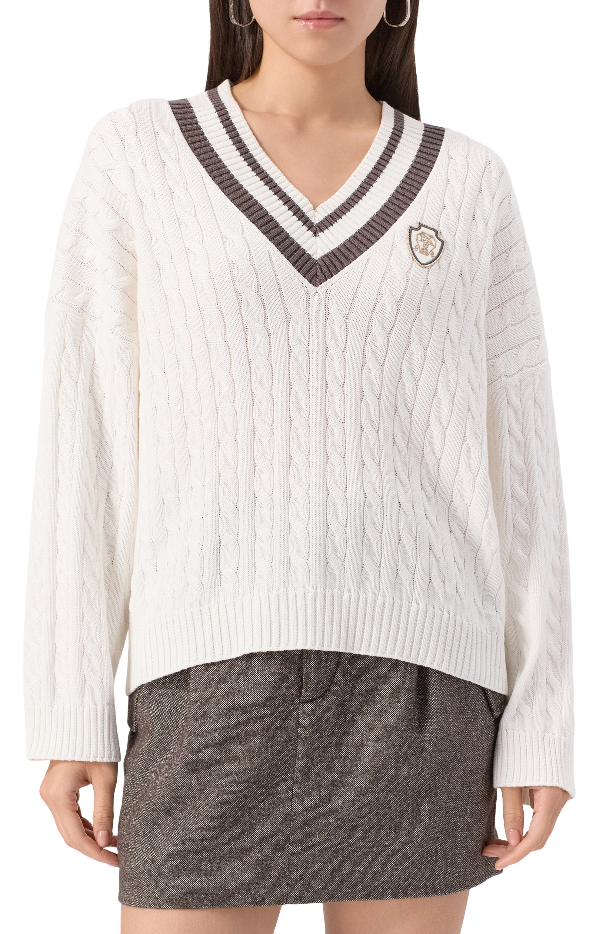 Хлопковый свитер BRUNELLO CUCINELLI, арт. M19756512, фото 3