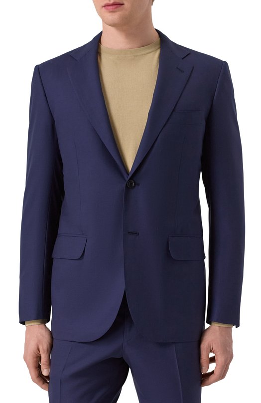Шерстяной костюм Kiton UA81K0633E07 Синий  UA81K0633E07 Фото 4