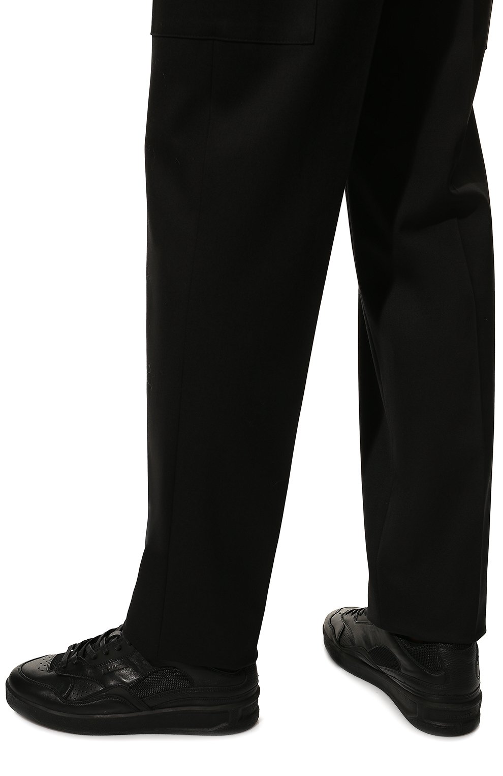 Кожаные кеды JIL SANDER черного цвета по цене 65450 руб., арт. J32WS0016-P4869, фото 3 Кожаные кеды JIL SANDER, арт. J32WS0016-P4869, фото 3