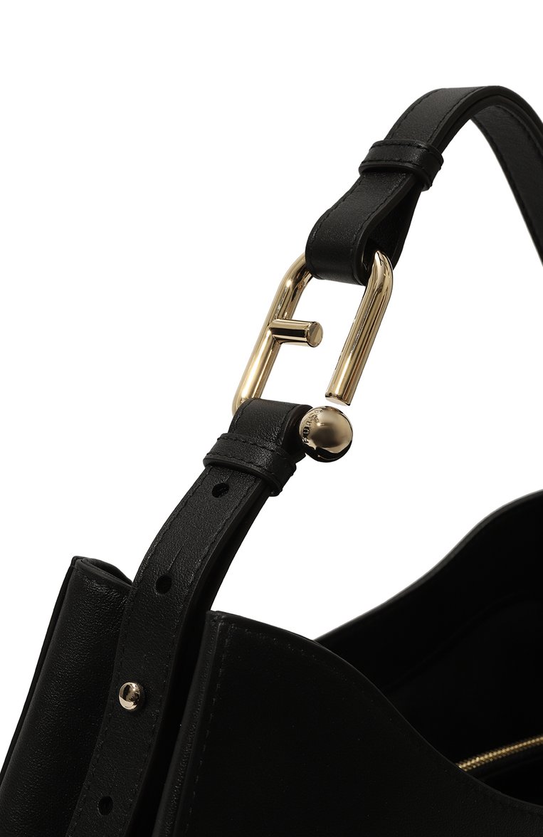 Женская сумка nuvola FURLA черного цвета, арт. WB01246/BX2045 | Фото 3 (Материал: Натуральная кожа; Материал сплава: Проставлено; Драгоценные камни: Проставлено; Размер: large)