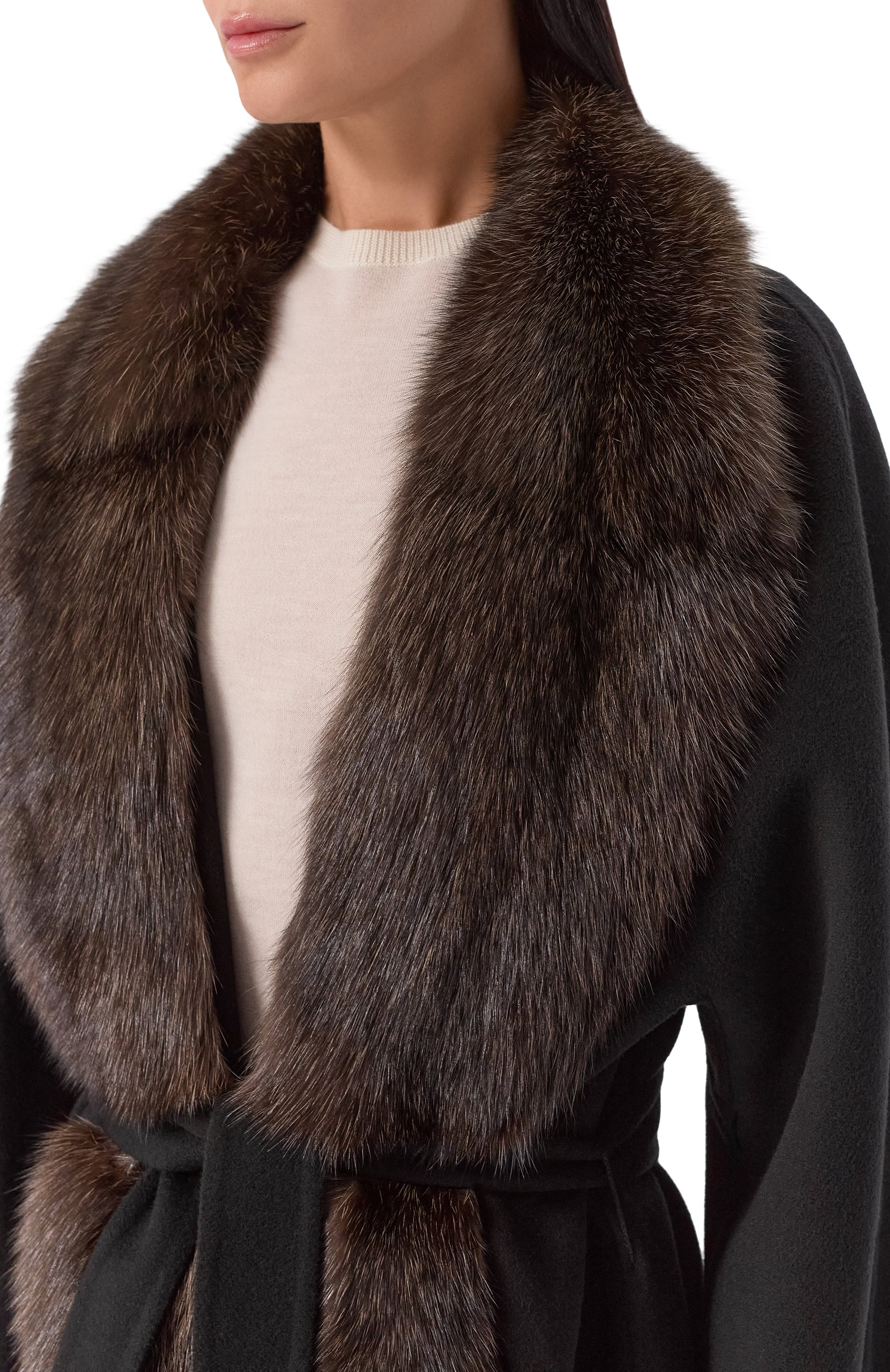 Пальто из шерсти и кашемира с воротником из соболя MVST, арт. FTBPL-Y326-1SB/LP1432, фото 5