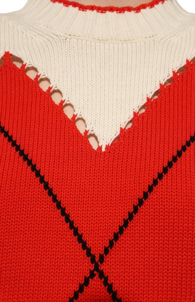 Хлопковый свитер MSGM молочного цвета по цене 34200 руб., арт. 3241MDM123 227284, фото 5 Хлопковый свитер MSGM, арт. 3241MDM123 227284, фото 5